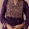 Purple Zari Embellished Anarkali Set