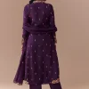 Purple Zari Embellished Anarkali Set