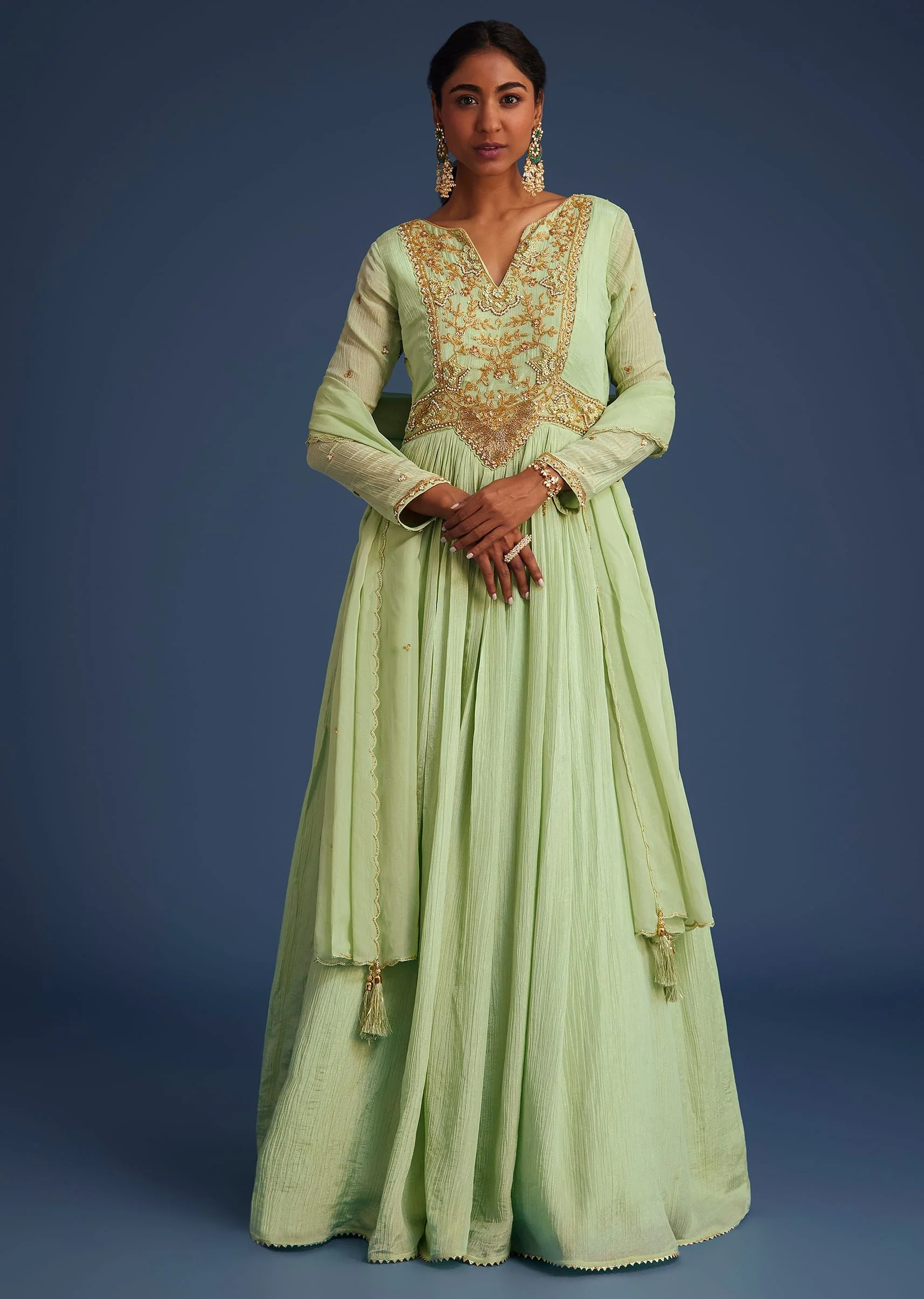 18044-mint-green-tissue-embroidered-anarkali-with-dupatta-3.webp Mint Green Tissue Embroidered Anarkali With Dupatta