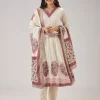 Pink Printed Anarkali With Cut Dana Work