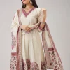 Pink Printed Anarkali With Cut Dana Work