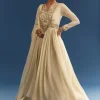 Ivory Tissue Anarkali Set With Tie-Up Back And Organza Dupatta