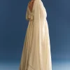 Ivory Tissue Anarkali Set With Tie-Up Back And Organza Dupatta