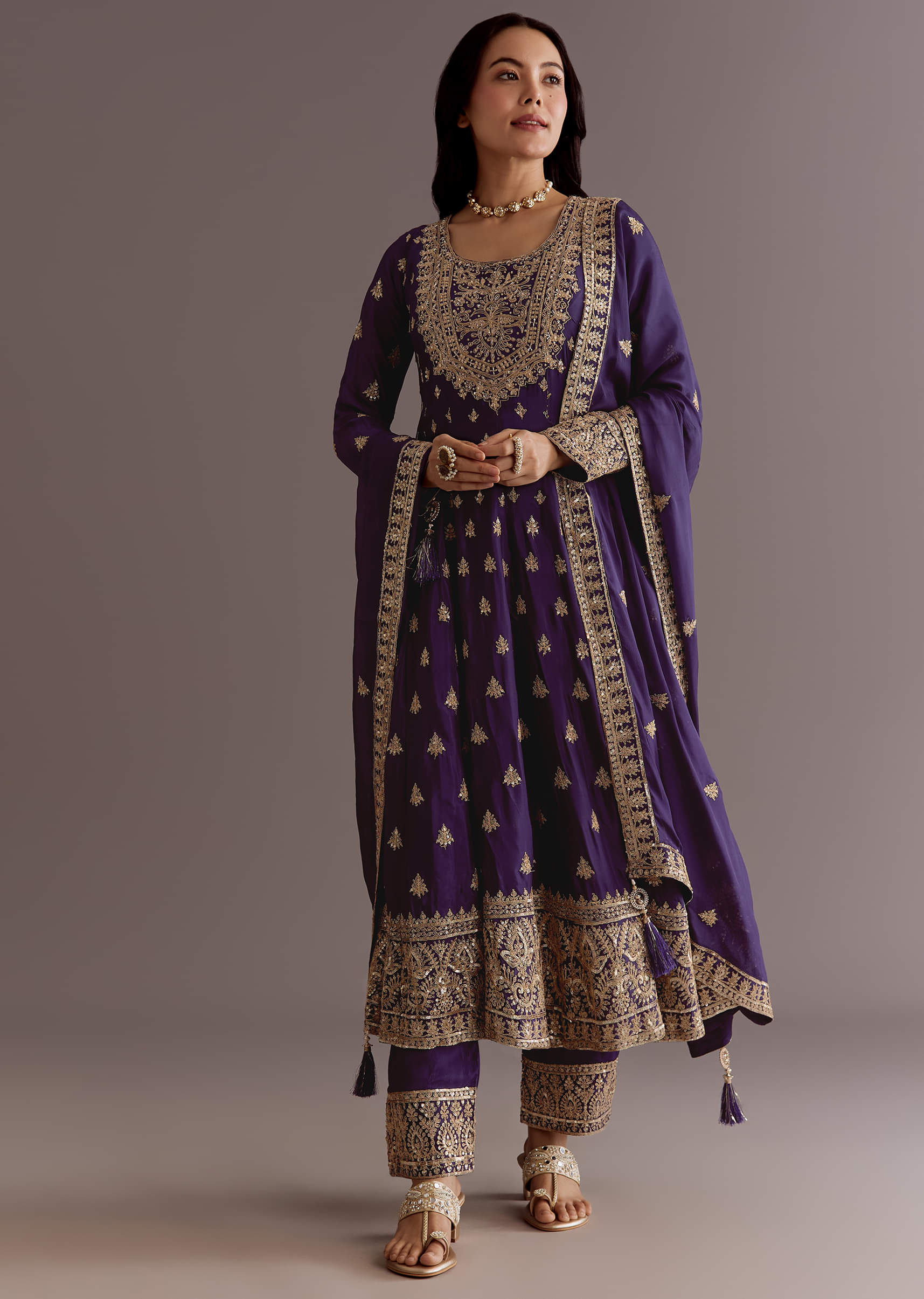 18068-purple-chinon-anarkali-dupatta-suit-with-sequin-work-1.jpg Purple Chinon Anarkali Dupatta Suit With Sequin Work
