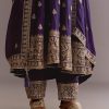 Purple Chinon Anarkali Dupatta Suit With Sequin Work