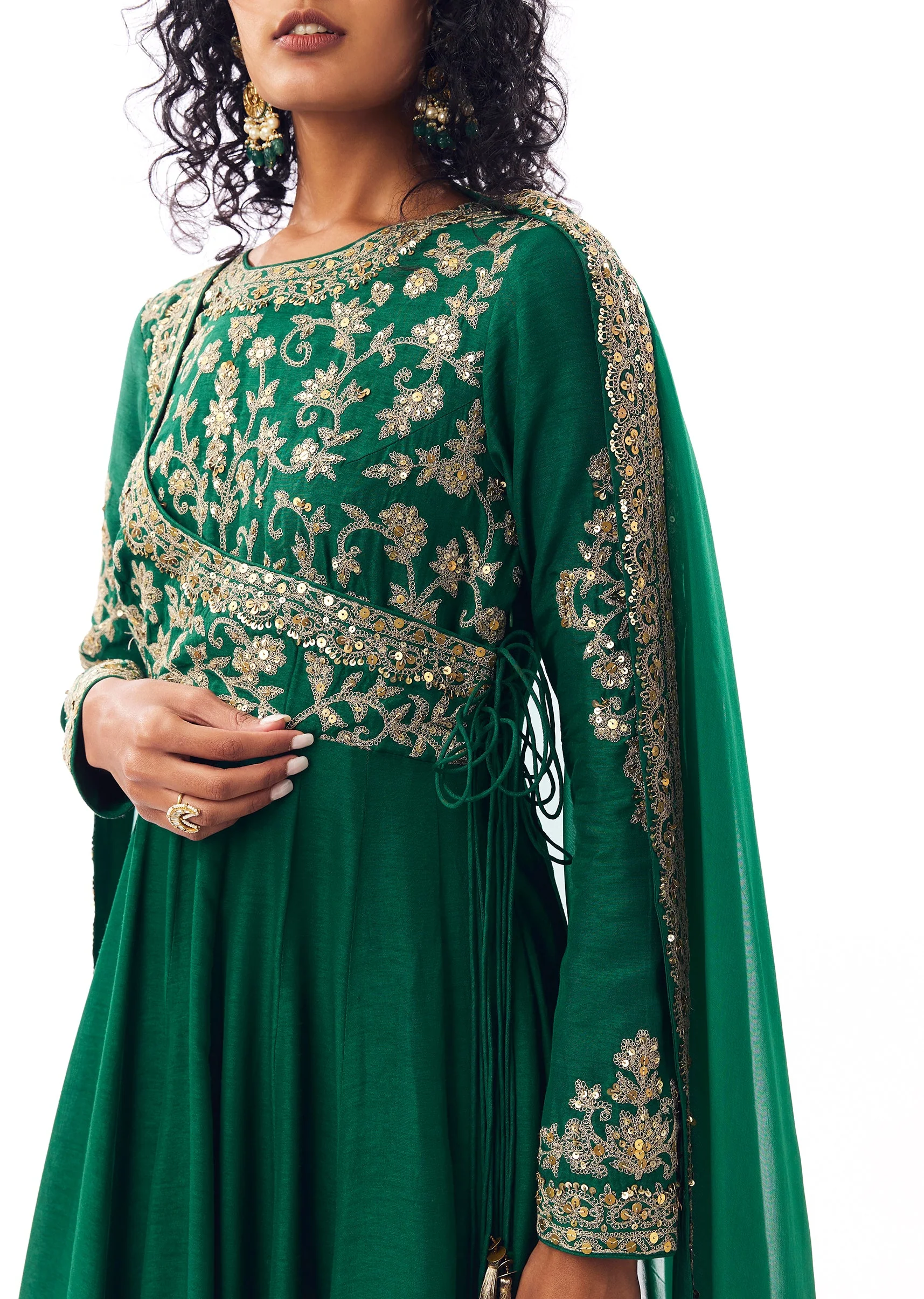 Green Angarkha Anarkali