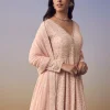 Pink Georgette Lucknowi Anarkali with Dupatta