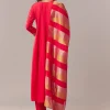 Rani Pink Gotta & Zardosi Anarkali Set With Dupatta
