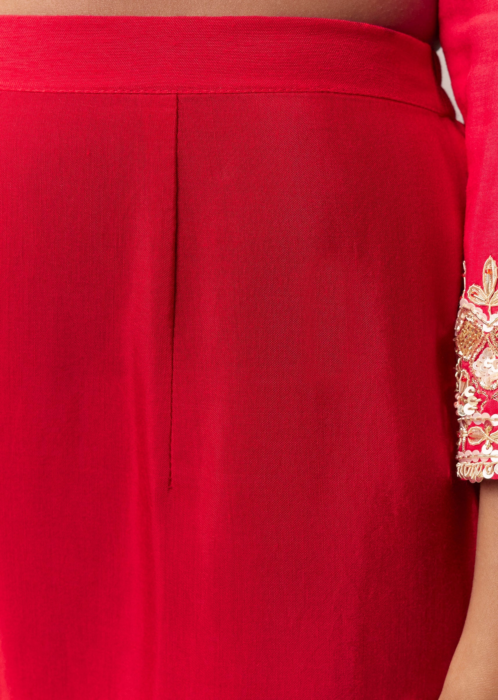 Rani Pink Gotta & Zardosi Anarkali Set With Dupatta