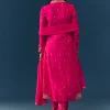 Pink Raw Silk Zari Embroidered Anarkali Set