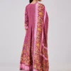 Purple Muslin Anarkali Set With Thread Work