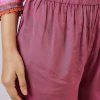 Purple Muslin Anarkali Set With Thread Work