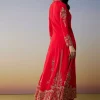Red Silk Anarkali Suits with Cut Dana Sequins Work
