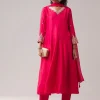 Pink Dola Silk Zardozi Embellished Anarkali Set