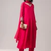 Pink Dola Silk Zardozi Embellished Anarkali Set