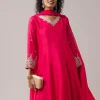 Pink Dola Silk Zardozi Embellished Anarkali Set