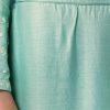 Blue Peplum Pakistani Style Anarkali Suit Thread Work With Dupatta