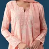 Pink Silk Anarkali Suit With Thread Work Detail