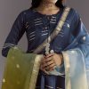 Blue Gotta Work Anarkali Suit With Ombre Organza Dupatta