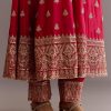 Red Chinon Zari Sequin Anarkali Suit With Dupatta