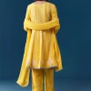 Yellow Pastel Pakistani Style Anarkali Suit With Thread Work