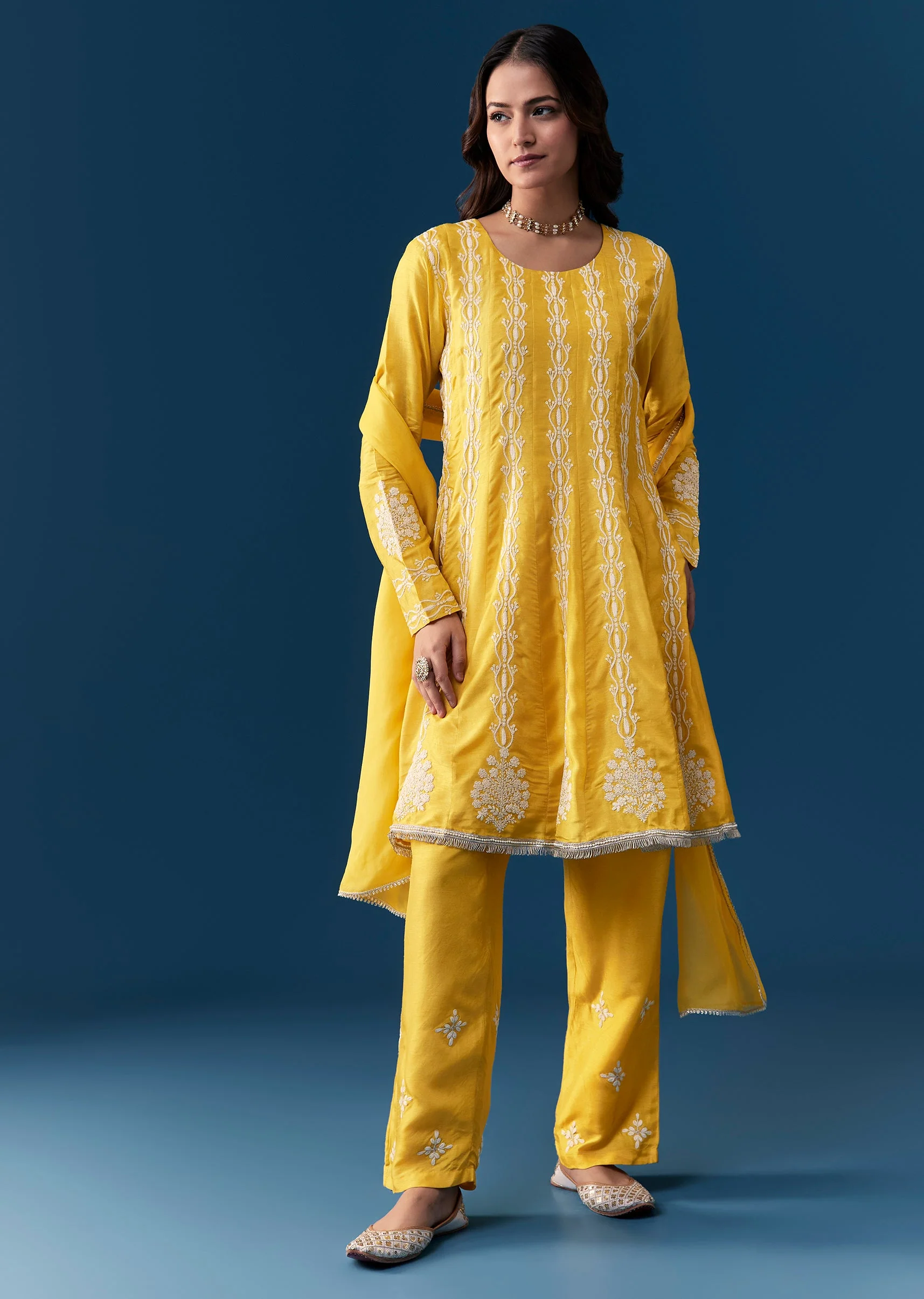 18256-xs-xs-variation-1.webp Yellow Pastel Pakistani Style Anarkali Suit With Thread Work