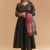 Black Chanderi Anarkali Suit With Zari And Sequins Embroidery