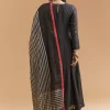 Black Chanderi Anarkali Suit With Zari And Sequins Embroidery