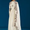 White Printed Chinon Anarkali Suit With Dupatta