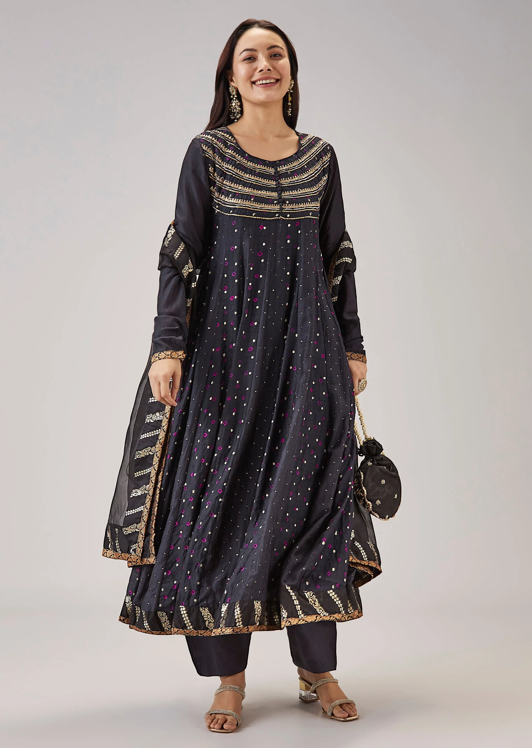 1829-black-bandhani-banarasi-silk-anarkali-with-mukaish-work-1.webp Black Bandhani Banarasi Silk Anarkali With Mukaish Work