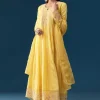 Yellow Silk Anarkali Suit With Resham And Sequins Work
