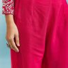 Pink Anarkali Set With Mirror And Beads Work