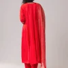 Red Silk Cutdana Work Anarkali Set