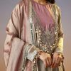 Silver Embroidered Tissue Anarkali Set With Dupatta