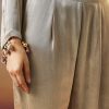 Silver Embroidered Tissue Anarkali Set With Dupatta