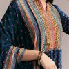 Navy Blue Printed Anarkali Set