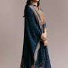 Navy Blue Printed Anarkali Set
