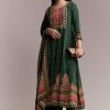 Green Printed Anarkali Set