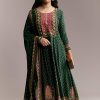 Green Printed Anarkali Set