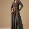 Indigo Embroidered Anarkali Suit