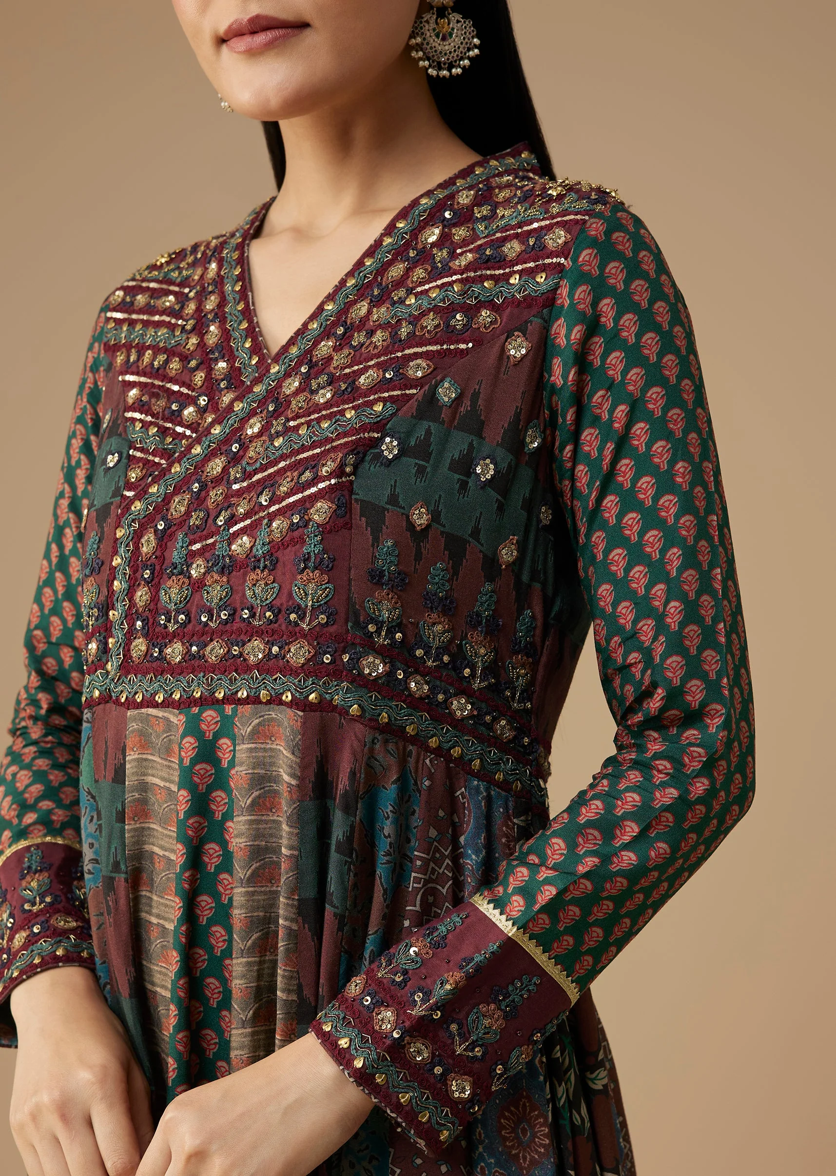 Indigo Embroidered Anarkali Suit