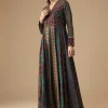 Indigo Embroidered Anarkali Suit
