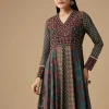 Indigo Embroidered Anarkali Suit