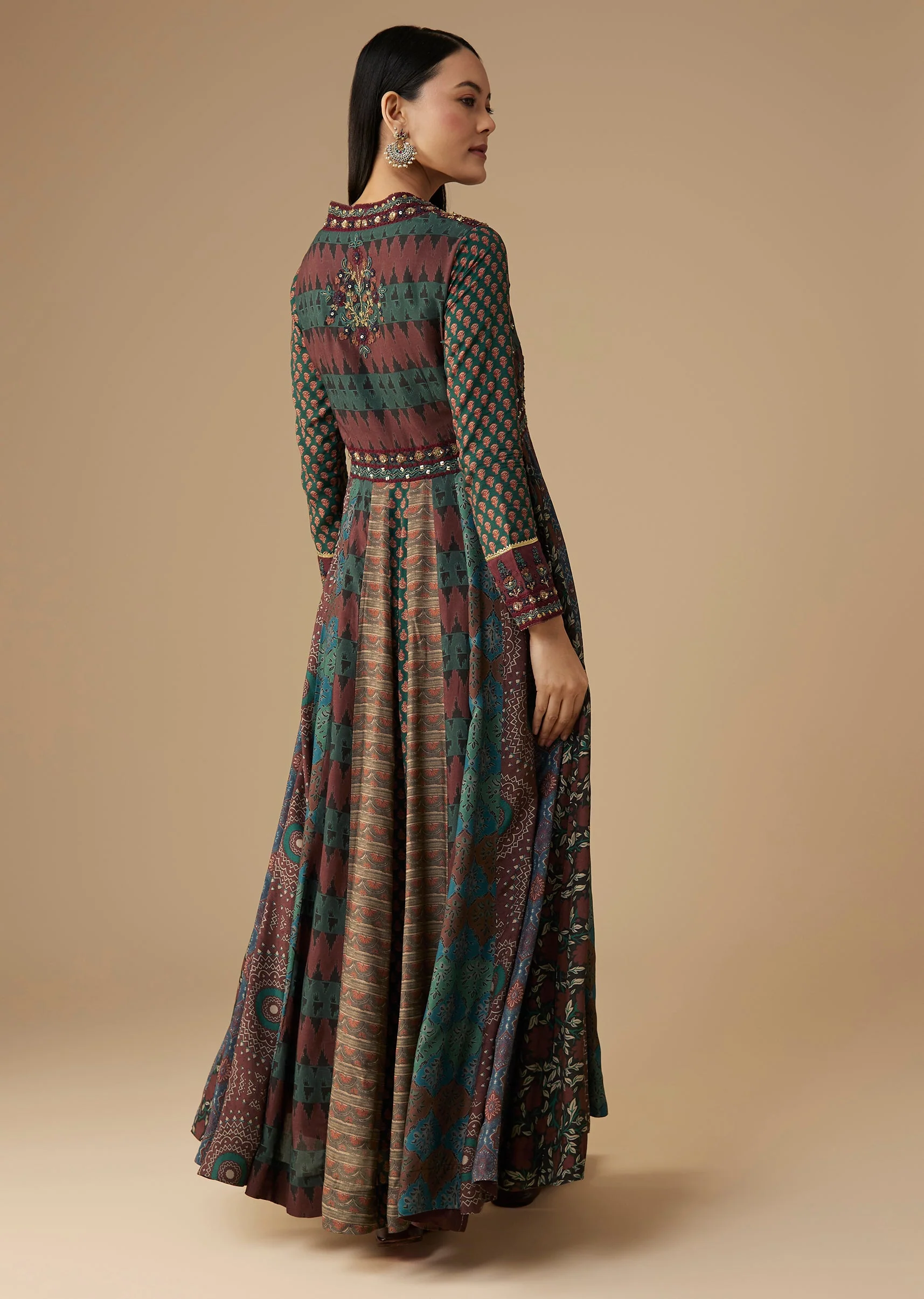 Indigo Embroidered Anarkali Suit