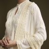 White Chinon Anarkali Suit With Heavy Hand Embroidery