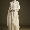 White Chinon Anarkali Suit With Heavy Hand Embroidery