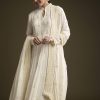 White Chinon Anarkali Suit With Heavy Hand Embroidery