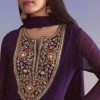Purple Georgette Anarkali Suit With Sequins And Resham Embroidery