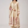 Red Hand Block Print Anarkali With Zardosi Work