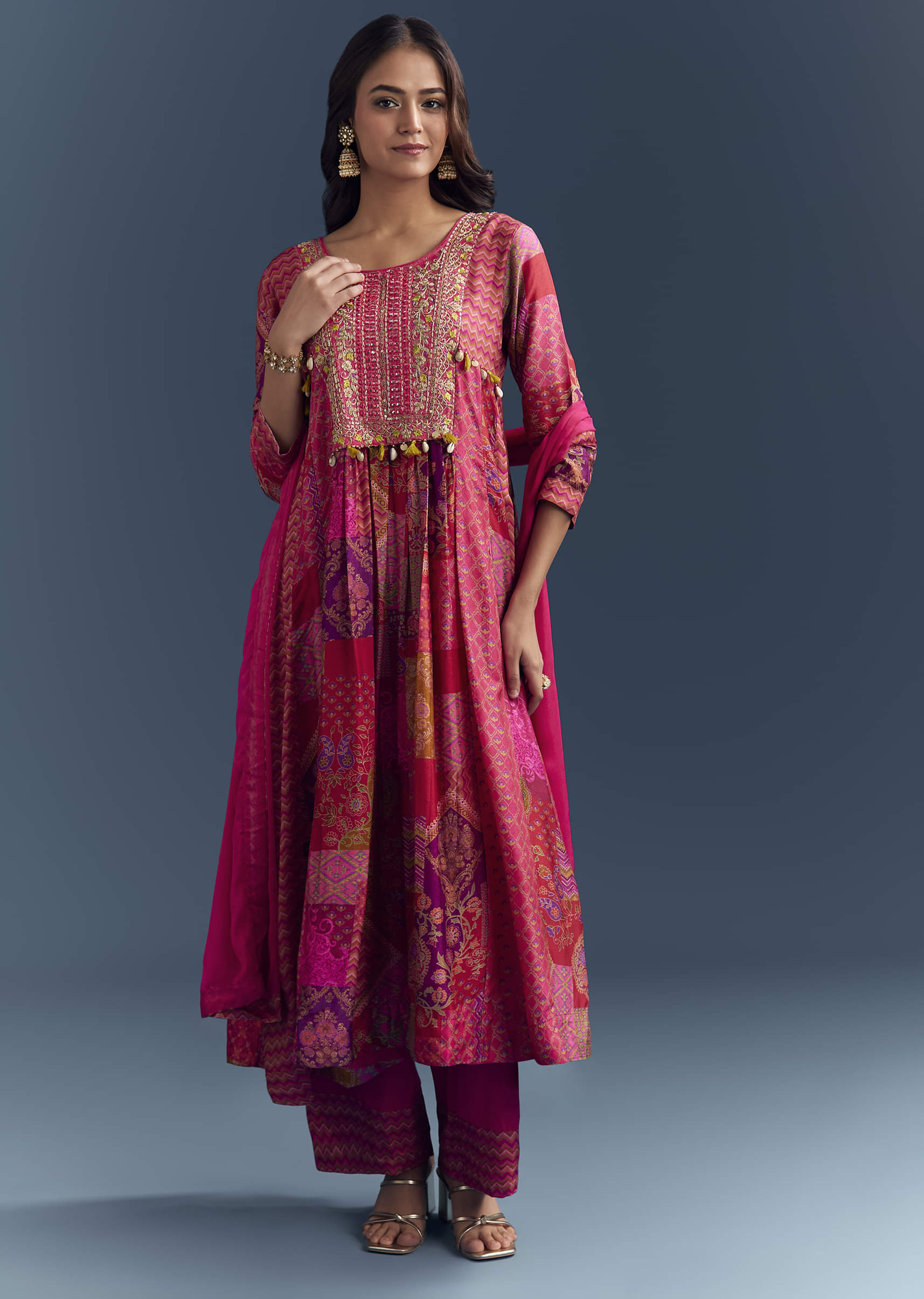 18480-pink-dola-silk-printed-anarkali-suit-with-intricate-hand-embroidery-1.jpg Pink Dola Silk Printed Anarkali Suit With Intricate Hand Embroidery
